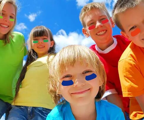 100 Pcs Colorful Sports Under Eye Black Stickers for Kids 1 x 2 Inch - Football Eye Black Lettering Softball Baseball Face Stickers Lacrosse Fans Eye Strips for Sport Game Day Themed Birthday Party in Saudi Arabia