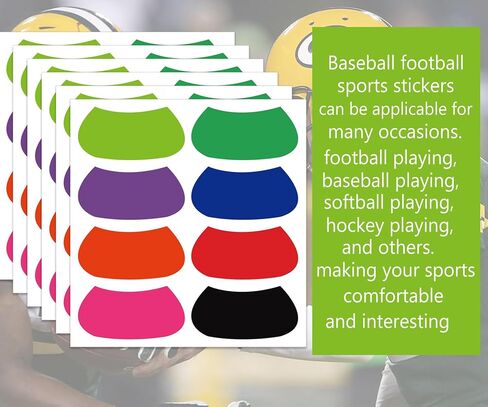 100 Pcs Colorful Sports Under Eye Black Stickers for Kids 1 x 2 Inch - Football Eye Black Lettering Softball Baseball Face Stickers Lacrosse Fans Eye Strips for Sport Game Day Themed Birthday Party in Saudi Arabia