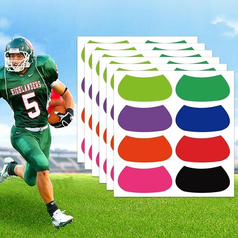 100 Pcs Colorful Sports Under Eye Black Stickers for Kids 1 x 2 Inch - Football Eye Black Lettering Softball Baseball Face Stickers Lacrosse Fans Eye Strips for Sport Game Day Themed Birthday Party in Saudi Arabia