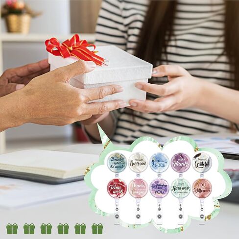 Geyoga 20 PCS تقدير الموظف الهدية بادج شارة قابلة للسحب بالأسعار التحفيزية ، بكرة شارة مع مقطع التمساح لممرضات المعلمين ، 10 أنماط (لون الحلوى ، صلبة) in Kuwait