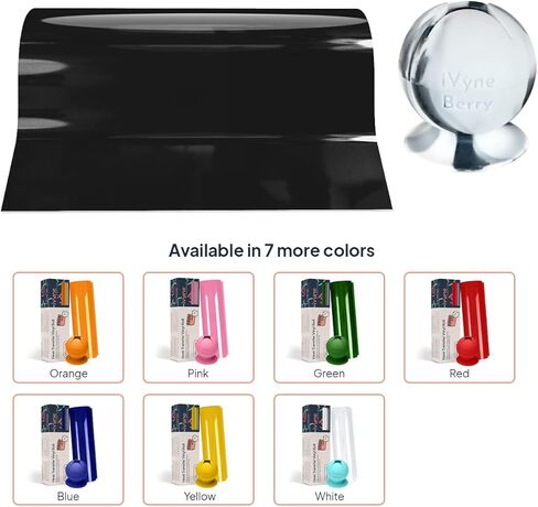 Ivyne ، HTV Heat Transfer Vinyl Roll ، الحديد على صفائح الفينيل لـ Cricut ، فينيل الصحافة الحرارية للقمصان ، القبعات ، ومشاريع الصياغة ، 12 "× 25 قدمًا من الفينيل الأبيض ، بلاك ، أسود in Kuwait