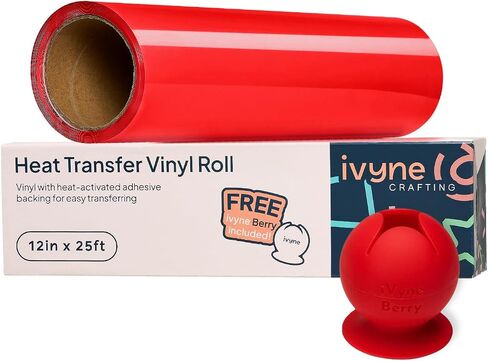 Ivyne ، HTV Heat Transfer Vinyl Roll ، الحديد على صفائح الفينيل لـ Cricut ، فينيل الصحافة الحرارية للقمصان ، القبعات ، ومشاريع الصياغة ، 12 "× 25 قدمًا من الفينيل الأبيض ، بلاك ، أسود in Kuwait