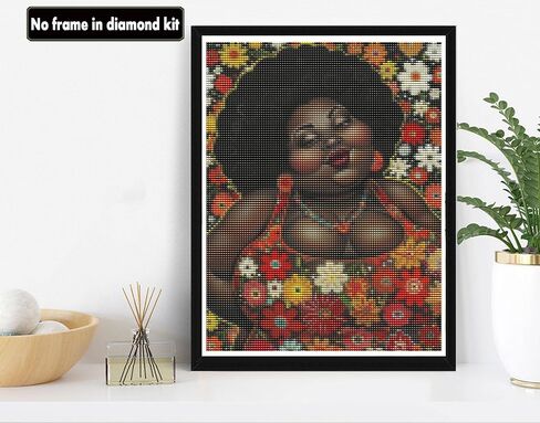 VAIIEYO Diamond Art Kits for Adults African Woman, Diamond Painting African American, Paint with Round Full Drill Crystal Rhinestone Diamonds Gem Art for Home Wall Decoration Gift 12X16 Inch-421 in Saudi Arabia