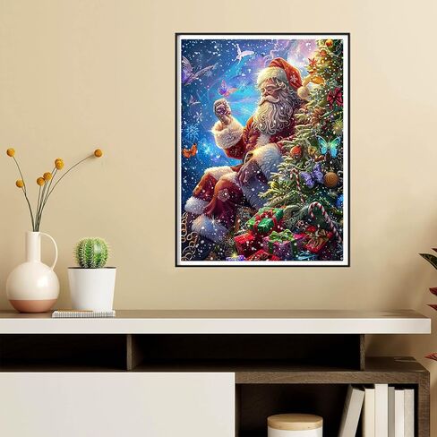 REOFREY DIY Diamond Art Painting مجموعات للبالغين Santa Claus ، Art Art Christmas Christmas Full Round Round Rhinestone ، Cross Stitch Tembroidery Canvas for Crafts Home Decor in Saudi Arabia
