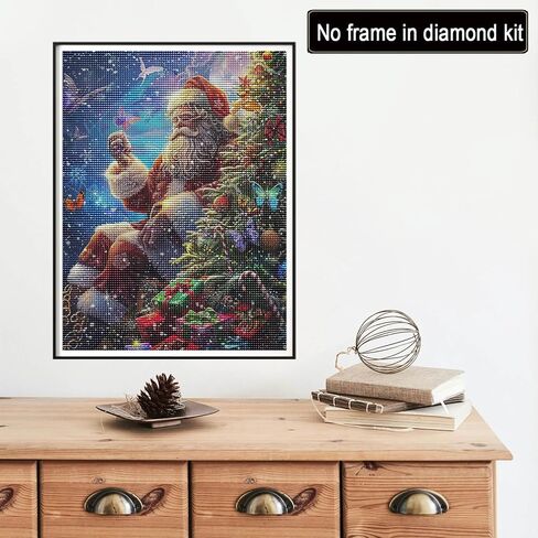 REOFREY DIY Diamond Art Painting مجموعات للبالغين Santa Claus ، Art Art Christmas Christmas Full Round Round Rhinestone ، Cross Stitch Tembroidery Canvas for Crafts Home Decor in Saudi Arabia