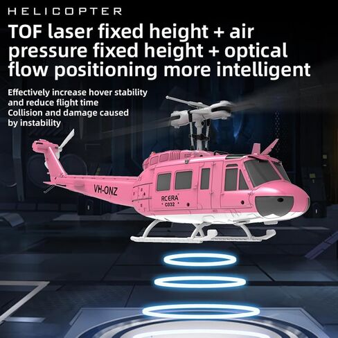 RC ERA C032 UH-1 Huey 6CH Helicopter for Adults, 1/48 Scale RC Helicopter Brushless with 6-Axis Gyroscope Stabilization, with Altitude Hold & 3D Inverted Flight, 2 Battery in Saudi Arabia