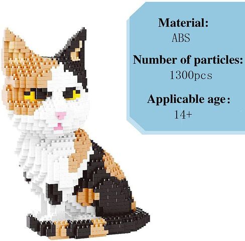 Mini Cat Building Blocks Pet Building Toy Bricks Micro Mini Blocks 3D Puzzle Building Blocks Set Toys Gifts for Kids or Adult (Cat Colorfull 1300PCS) in Saudi Arabia
