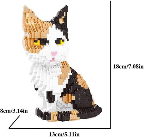 Mini Cat Building Blocks Pet Building Toy Bricks Micro Mini Blocks 3D Puzzle Building Blocks Set Toys Gifts for Kids or Adult (Cat Colorfull 1300PCS) in Saudi Arabia