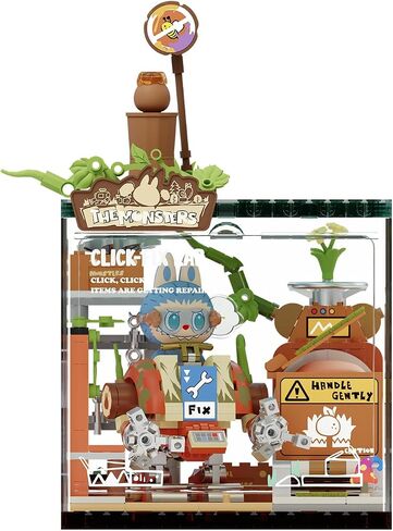 Pop Mart the Monsters Forest Secret Base Series Labs-Click-Fix Lab ، مجموعة ألعاب Babubu ، لعبة بناء تفاعلية للأطفال ، الأولاد ، والبنات in Kuwait