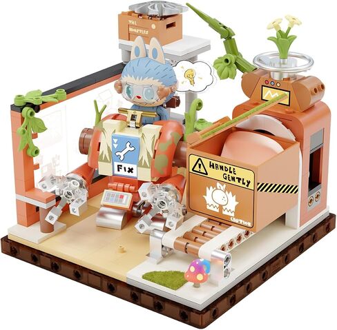 Pop Mart the Monsters Forest Secret Base Series Labs-Click-Fix Lab ، مجموعة ألعاب Babubu ، لعبة بناء تفاعلية للأطفال ، الأولاد ، والبنات in Kuwait