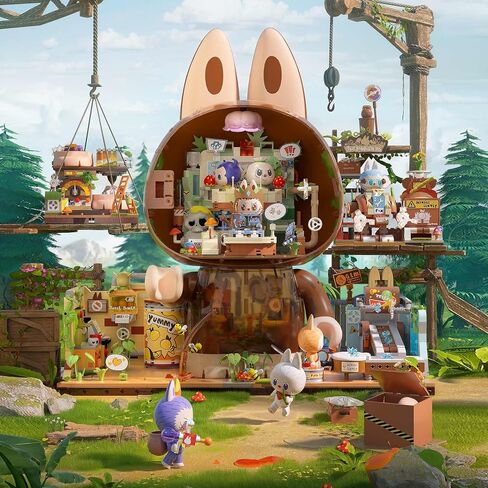 Pop Mart the Monsters Forest Secret Base Series Labs-Click-Fix Lab ، مجموعة ألعاب Babubu ، لعبة بناء تفاعلية للأطفال ، الأولاد ، والبنات in Saudi Arabia