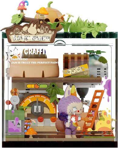 Pop Mart the Monsters Forest Secret Base Series Labs-Click-Fix Lab ، مجموعة ألعاب Babubu ، لعبة بناء تفاعلية للأطفال ، الأولاد ، والبنات in Saudi Arabia