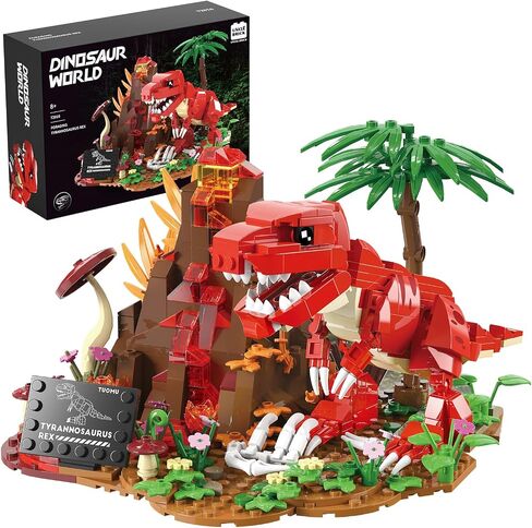 Dinosaur World Building Block Set,T.Rex Dinosaur Park Sets for Boys and Girls 8-12,T.rex and Volcano Scene Building Sets,Home or Office Décor Sets for Boys 8-14(559pcs) in Saudi Arabia