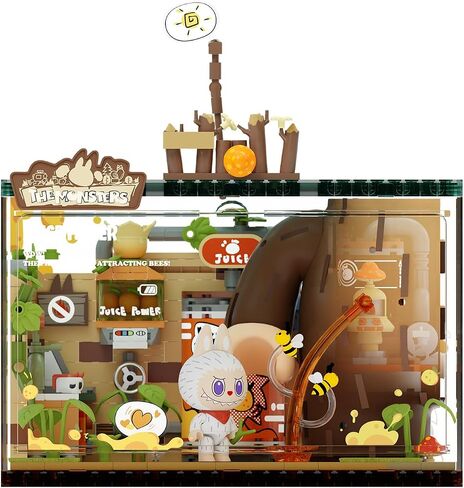 Pop Mart the Monsters Forest Secret Base Series Labs-Click-Fix Lab ، مجموعة ألعاب Babubu ، لعبة بناء تفاعلية للأطفال ، الأولاد ، والبنات in Kuwait