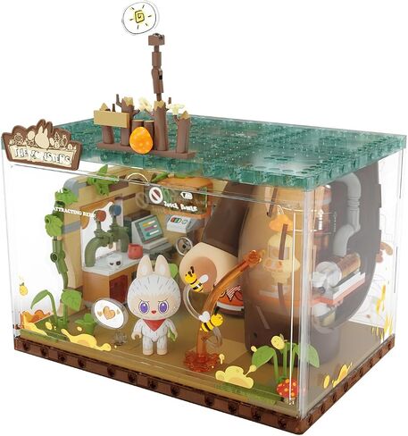 Pop Mart the Monsters Forest Secret Base Series Labs-Click-Fix Lab ، مجموعة ألعاب Babubu ، لعبة بناء تفاعلية للأطفال ، الأولاد ، والبنات in Kuwait