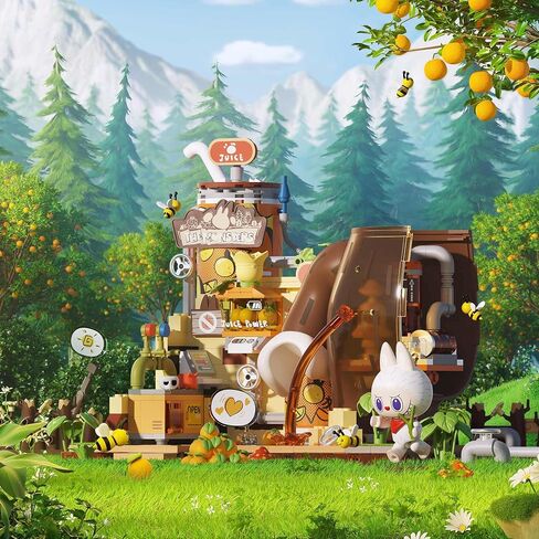 Pop Mart the Monsters Forest Secret Base Series Labs-Click-Fix Lab ، مجموعة ألعاب Babubu ، لعبة بناء تفاعلية للأطفال ، الأولاد ، والبنات in Kuwait