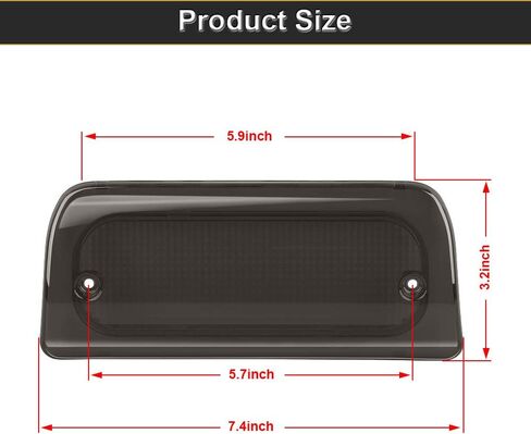Urite2GO 3rd ضوء الفرامل الثالث عدسة الدخان كابينة ممتدة فقط متوافقة مع 1994-2003 Chevy S10 GMC Sonoma High Mount Stop Lamp Assembly in Saudi Arabia