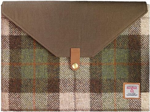 Harris Tweed Laptop Sleeve Bag Compatible with MacBook Air/Pro 12-13 inch Notebook,Briefcase Men's Business A4 Liner Bag (Green Brown) in Kuwait