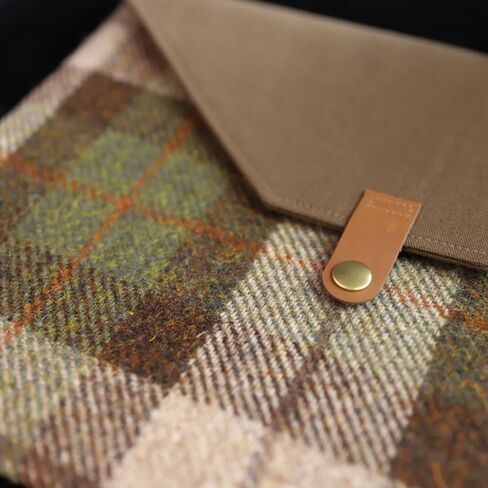 Harris Tweed Laptop Sleeve Bag Compatible with MacBook Air/Pro 12-13 inch Notebook,Briefcase Men's Business A4 Liner Bag (Green Brown) in Kuwait