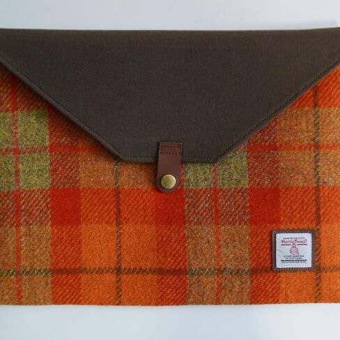 Harris Tweed Laptop Sleeve Bag Compatible with MacBook Air/Pro 12-13 inch Notebook,Briefcase Men's Business A4 Liner Bag (Green Brown) in Kuwait