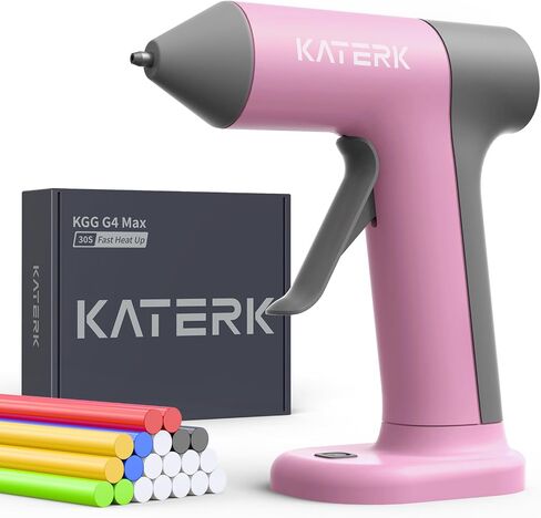 Katerk Cordless Hot Glue Gun Kit, 30s Fast Heating, Mini Glue Gun with 20 Glue Sticks, Compact & Portable with 2500mAh Built-in Battery, Auto Shut-Off, Ideal for DIY, School Crafts & Repairs (Khaki) in Saudi Arabia