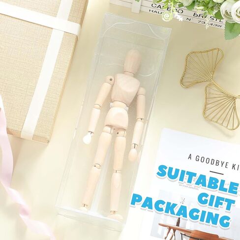 40 Pcs Doll Display Stands with Gift Boxes Action Figure Stands for 9 to 12 Inch Dolls Adjustable Waist Clip Holder for Home Shop Birthday Party Favor (Transparent) in Kuwait