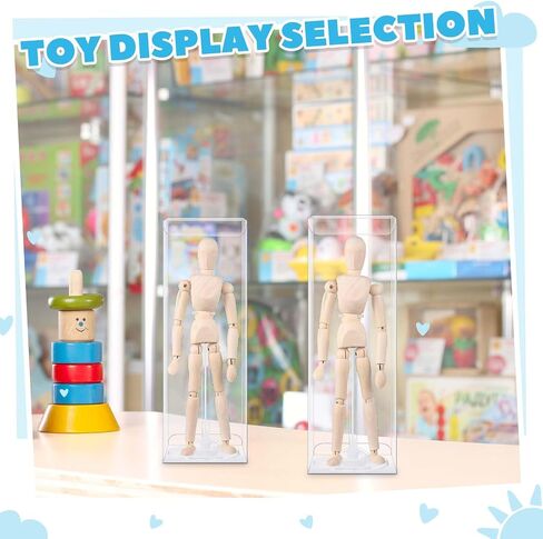 40 Pcs Doll Display Stands with Gift Boxes Action Figure Stands for 9 to 12 Inch Dolls Adjustable Waist Clip Holder for Home Shop Birthday Party Favor (Transparent) in Kuwait