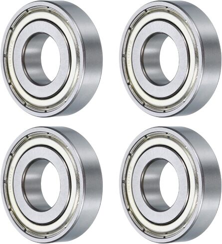 uxcell 4 Pcs 16002-2Z Deep Groove Ball Bearing, 15mm x 32mm x 8mm High Carbon Chrome Steel Z0 Double Rubber Sealed Bearing (ABEC1) in Saudi Arabia