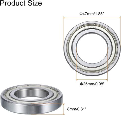uxcell 4 Pcs 16002-2Z Deep Groove Ball Bearing, 15mm x 32mm x 8mm High Carbon Chrome Steel Z0 Double Rubber Sealed Bearing (ABEC1) in Saudi Arabia