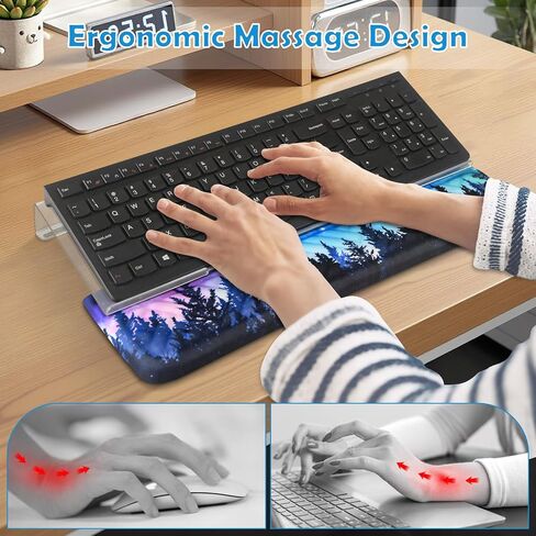 AIMSA Keyboard Stand and Wrist Rest, Easy Typing Comfortable Ergonomic Acrylic PC Keyboard Holder with Wrist Support for Working, Office & Home, Flowers Plants in Kuwait