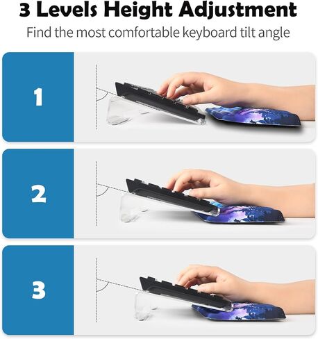 AIMSA Keyboard Stand and Wrist Rest, Easy Typing Comfortable Ergonomic Acrylic PC Keyboard Holder with Wrist Support for Working, Office & Home, Flowers Plants in Kuwait