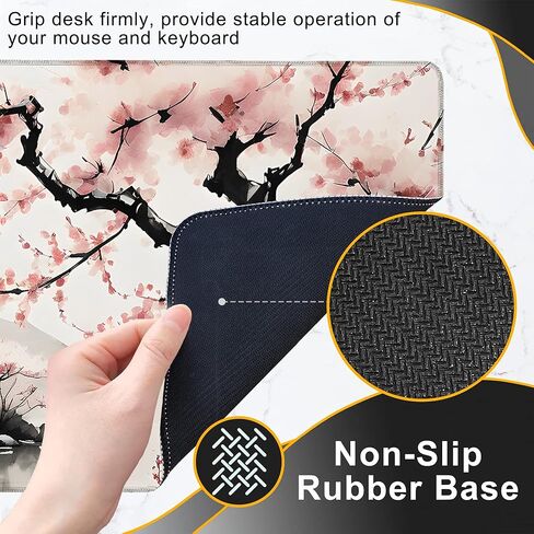 Desk Mat, Misty Forest Foggy Mountain Large Extended Gaming Mouse Pad,Waterproof Non-Slip Rubber Base and Stitched Edges Desk Pad for Work Game Office Home 35.4x15.7in in Saudi Arabia