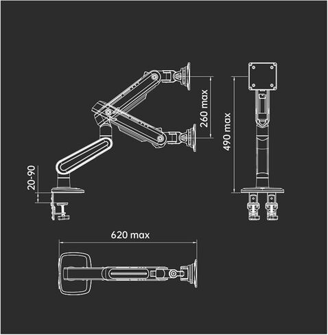 E-Sports Game Computer Monitor Stand Robotic arm Screen Desktop Lifting and Rotating Suspended Elevated Stand S8 in Saudi Arabia