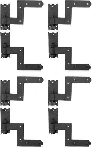 Renovators Supply Manufacturing - Heavy-Duty Black Wrought Iron Shutter Lift Off Pintle Hinges - Colonial Pin Reversible Hinges for Doors, Window and Shutters with Hardware - 6.5 Inches, Pack of 12 in Kuwait