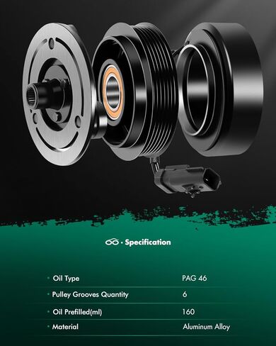 SCITOO AC Compressor Clutch Coil Assembly Fit for D-odge Nitro for J-eep Liberty 3.7L 2006 2007 2008 CO 10900C in Kuwait