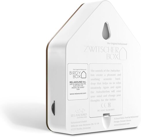 RELAXOUND Original Birdybox Gray - صندوق صوت طبيعي حديث - حفلة موسيقية مبهجة للطيور - مستشعر حركة مع صوت - أداة استرخاء in Kuwait