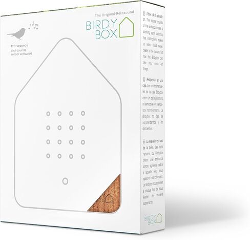 RELAXOUND Original Birdybox Gray - صندوق صوت طبيعي حديث - حفلة موسيقية مبهجة للطيور - مستشعر حركة مع صوت - أداة استرخاء in Kuwait