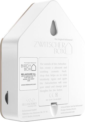 RELAXOUND Original Birdybox Gray - صندوق صوت طبيعي حديث - حفلة موسيقية مبهجة للطيور - مستشعر حركة مع صوت - أداة استرخاء in Kuwait