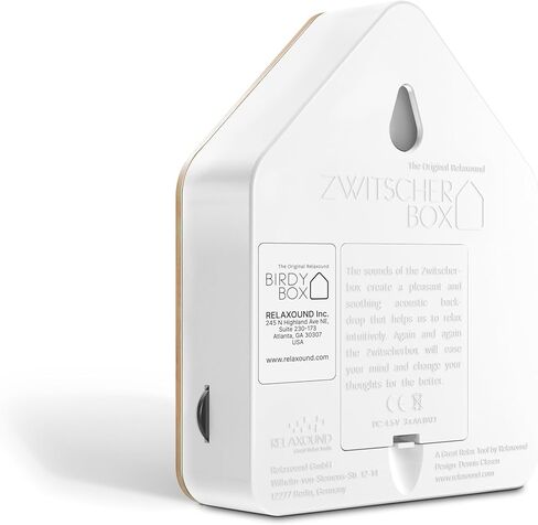 RELAXOUND Original Birdybox Gray - صندوق صوت طبيعي حديث - حفلة موسيقية مبهجة للطيور - مستشعر حركة مع صوت - أداة استرخاء in Kuwait