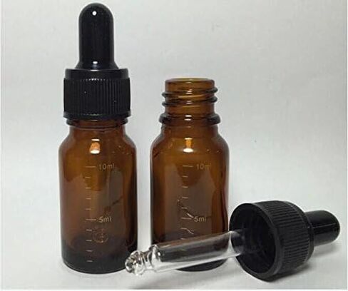 3PCS Portable Amber Glass Graduated Scale Dropping Bottle Vials With Black Rubber Cap And Glass Dropper Pipette For Cosmetic Perfumes Essential Oils Liquids Storage in Saudi Arabia