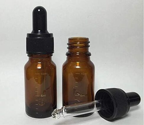 3PCS Portable Amber Glass Graduated Scale Dropping Bottle Vials With Black Rubber Cap And Glass Dropper Pipette For Cosmetic Perfumes Essential Oils Liquids Storage in Saudi Arabia