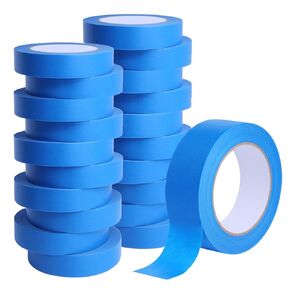 Storystore Blue Painters Tape - 1 Inch Wide x 55 Yards Masking Tape Bulk Protects Wall Surfaces, Painting Supplies for Draw Sharp Lines 12 Rolls