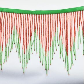 2 Yards Wave Drop Handmde Spacer Tube Beaded Glass Fringe Tassels Sewing Articles for Sewing (Purple and White)