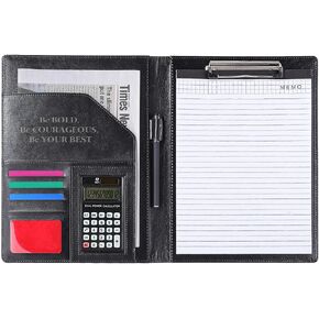 Customized Leather Portfolio Organizer for Dad Son Employees, Business Black Padfolio Portfolio for Coworker, Gift for Colleagues Teammates Appreciation, Men Thank You Staffs Employee, Office Supplies