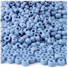 The Crafts Outlet 100pc Plastic Round Opaque Pony Beads 9x6mm Gray Beads