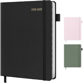 2025-2026 Planner for Women, Lather Weekly & Monthly Organizer, July 2025-June 2026, Hardcover with Gold Foil, Tabs, and Inspirational Pages - Ideal for Professionals, Pink
