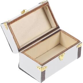 1:12 Vintage Miniature Suitcase Dollhouse Storage Case Travel Trunk Model Dollhouse Furniture for Mini House Decor and Accessories