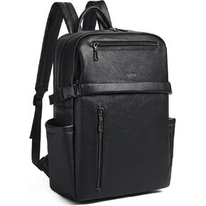 Leather Laptop Backpack for Women 16 Inch Laptop Leather Backpack Purse Fashion Travel Backpacks for Work College Beige