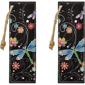 2 Pack Leather American Flag Eagle Bookmarks for Teachers, Students, Book Lovers