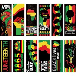 Haooryx 120Pcs Juneteenth Bookmarks Religious Black History Month Bookmarks Celebration 1865 Freedom Day Book Marks for Africa Americans Independence Day Classroom Inspirational Handouts Supplies